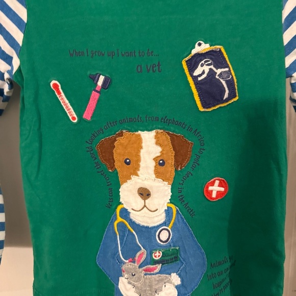 Mini Boden Shirt Veterinarian Educational Facts Green Applique Unisex Sz 4-5 - Picture 3 of 12